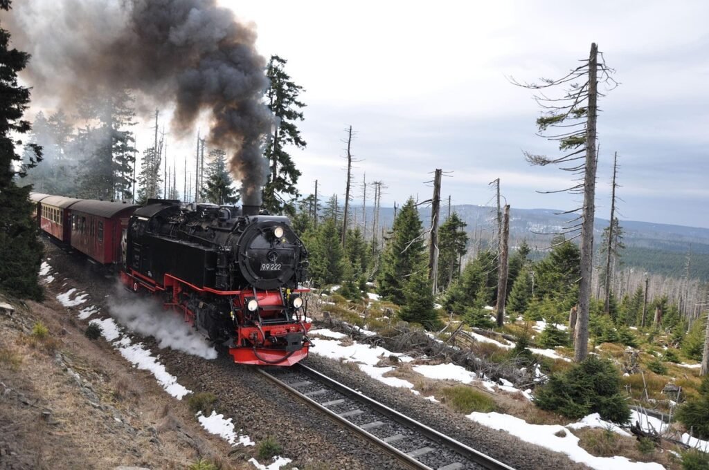 brocken railway, train, smoke, winter, rails, resin, historical, steam locomotive, railroad, nostalgia, tourism, chunks