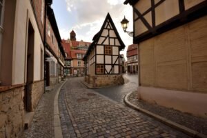 Explore the quaint cobblestone streets and historic half-timbered houses of Quedlinburg, a UNESCO World Heritage Site.